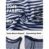 image:imageEXLURA Womens Cotton Summer 2 Piece Outfits Striped Halter Tops Matching Wide Leg Pant Sets Lounge Tracksuits Vacation TravelNavy Blue