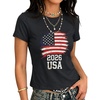 image:imageEXLURA Womens Crewneck Soccer Graphic Print Shirts Short Sleeve Football Jersey Top Y2K Sporty Summer Casual T Shirts 2026Black