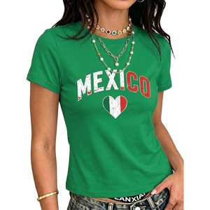 image:imageEXLURA Womens Crewneck Soccer Graphic Print Shirts Short Sleeve Football Jersey Top Y2K Sporty Summer Casual T Shirts 2026Deep Green