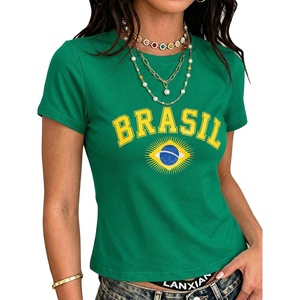 image:imageEXLURA Womens Crewneck Soccer Graphic Print Shirts Short Sleeve Football Jersey Top Y2K Sporty Summer Casual T Shirts 2026Green