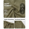 image:imageEXLURA Womens Faux Linen Striped Bermuda Shorts Casual Drawstring Elastic Waist Summer Vacation Beach Shorts with PocketsArmy Green