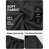 image:imageEXLURA Womens Faux Linen Striped Bermuda Shorts Casual Drawstring Elastic Waist Summer Vacation Beach Shorts with PocketsSolid Black