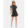 image:imageEXLURA Womens Summer 2 Piece Short Skirt Sets Cotton Short Sleeve Tshirt Matching Tennis Skort Airport Travel Vacation OutfitBlack