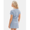 image:imageEXLURA Womens Summer 2 Piece Short Skirt Sets Cotton Short Sleeve Tshirt Matching Tennis Skort Airport Travel Vacation OutfitBlue
