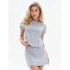 image:imageEXLURA Womens Summer 2 Piece Short Skirt Sets Cotton Short Sleeve Tshirt Matching Tennis Skort Airport Travel Vacation OutfitGrey