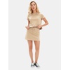 image:imageEXLURA Womens Summer 2 Piece Short Skirt Sets Cotton Short Sleeve Tshirt Matching Tennis Skort Airport Travel Vacation OutfitKhaki