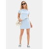 image:imageEXLURA Womens Summer 2 Piece Short Skirt Sets Cotton Short Sleeve Tshirt Matching Tennis Skort Airport Travel Vacation OutfitLight Blue