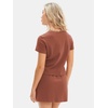 image:imageEXLURA Womens Summer 2 Piece Short Skirt Sets Cotton Short Sleeve Tshirt Matching Tennis Skort Airport Travel Vacation OutfitLight Coffee