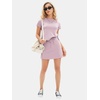 image:imageEXLURA Womens Summer 2 Piece Short Skirt Sets Cotton Short Sleeve Tshirt Matching Tennis Skort Airport Travel Vacation OutfitLight Purple