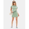image:imageEXLURA Womens Summer 2 Piece Short Skirt Sets Cotton Short Sleeve Tshirt Matching Tennis Skort Airport Travel Vacation OutfitMint Green