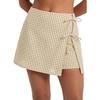 image:imageEXLURA Womens High Waisted Gingham Skort ALine Wrap Mini Skirt with Shorts Side Tie Cotton Plaid Skorts Summer Outfits 2026 Khaki