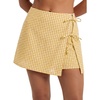 image:imageEXLURA Womens High Waisted Gingham Skort ALine Wrap Mini Skirt with Shorts Side Tie Cotton Plaid Skorts Summer Outfits 2026 Yellow