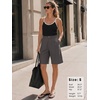 image:imageEXLURA Women Bermuda Shorts Knee Length Cotton Faux Linen Shorts Work Office Outfits Summer Beach High Waisted Shorts PocketsGrey