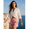 image:imageEXLURA Womens Summer Cute Striped Shorts Comfy Cotton Elastic Waist Floral Shorts Casual Boho Beach Short Pants with PocketsRed Stripe