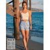 image:imageEXLURA Womens Summer Cute Striped Shorts Comfy Cotton Elastic Waist Floral Shorts Casual Boho Beach Short Pants with PocketsSky Blue Stripe