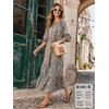 image:imageEXLURA Womens Summer Faux Linen Boho Maxi Dresses Oversized V Neck Half Sleeve Floral Flowy Casual Long Maternity Dress 2026Blue Orange Floral