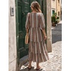image:imageEXLURA Womens Summer Faux Linen Boho Maxi Dresses Oversized V Neck Half Sleeve Floral Flowy Casual Long Maternity Dress 2026Red Brown Floral