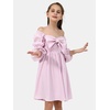image:imageEXLURA Girls Big Bow Neck Dress Puff Long Sleeve A Line Kids Wedding Formal Midi Dresses 2024 Princess Pageant Party 615Y